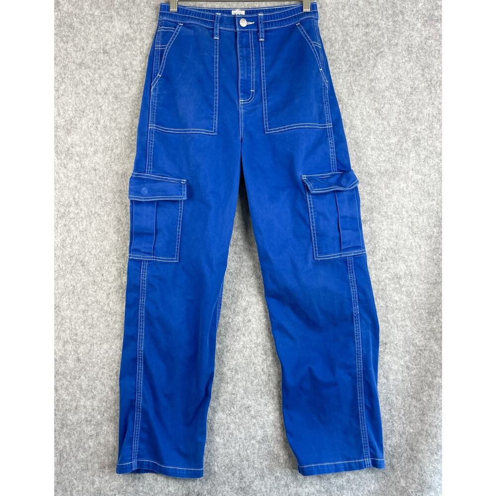 Vintage Lee Workwear Cargo Pants Womens 28x30 Blue Straight Y2K Rugged Outdoor